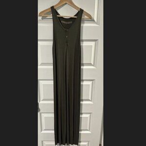 Enza Costa Henley Tank Dress in Olive